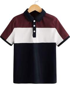 Men Color Block Polo <b>Shirt</b> Short Sleeve Cotton Casual Golf T <b>Shirt</b> Maroon <b>White</b> <b>Black</b> <b>Stripe</b> Summer Wear Mens Top Comfort - Product Image 1