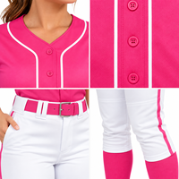 Ensemble uniforme de softball/baseball pour femmes, maillot et pantalon personnalisés pour équipe, vente en gros, vêtements de sport pour femmes et filles, tenue d'équipe OEM à manches courtes