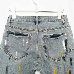 Shorts en jean déchirés pour hommes, taille mi-haute, style crayon, en coton, décontracté, streetwear d'été, Y2K, respirant, motif dessiné à la main - Product Image 5