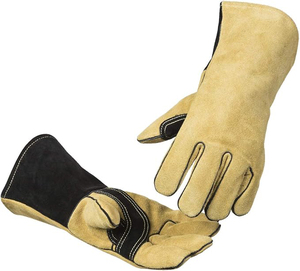 Guantes de soldadura de cuero personalizados con el mejor logotipo impreso, nuevos, reflectantes, impermeables, de cuero vacuno, servicio OEM. - Product Image 1