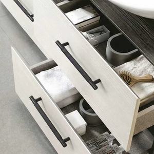 Poignée de meuble moderne en alliage de zinc moleté noir mat, écologique et contemporaine, pour cuisine, salon et armoire - Product Image 5