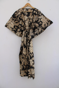 Vestido Kaftán Informal de Verano con Estampado Floral Tropical, sin Mangas, de Algodón, para Mujer, Ropa de Playa, Estilo Asia Pacífico - Product Image 5