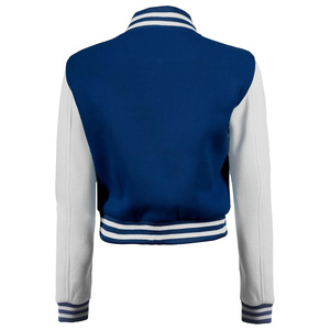 Custom <b>Ladies</b> <b>Crop</b> Top Varsity <b>Jacket</b> Premium Letterman Baseball Fashion Sample Service Available OEM Factory - Product Image 4