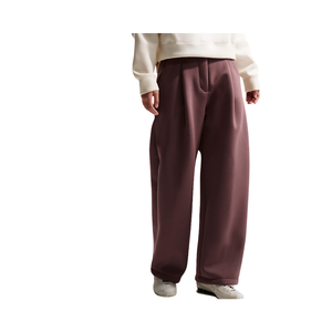 Pantalon large pour femme, taille élastique, devant plat, en molleton tricoté, décontracté, pour l'automne, tenue de détente - Product Image 6