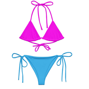 Custom Solid Color Thong <b>Bikini</b> Bathing Suits for Women Swimwear <b>Triangle</b> Sexy Swimsuits - Product Image 4