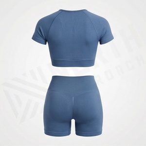 Ensemble de sport 2 pièces pour femme : T-shirt et pantalon de yoga, tenue de fitness, vêtements de sport, entraînement, exercice, tenue athlétique - Product Image 2