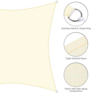 Tenda Parasole Quadrata 16x16 Bianca Riso, Design Elegante per Esterni per una Protezione Solare Migliorata - Product Image 4