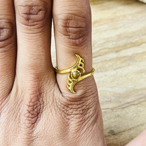 Premium Look <b>Tree</b> <b>Branch</b> Ring Boho Abstract Opal Brass Ring 18k Gold Plated Minimal Statement Nature Tribal Wholesale Ring - Product Image 4