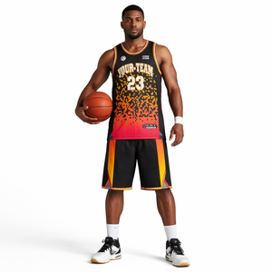 ชุดบาสเก็ตบอลแบบกำหนดเองสำหรับทีมชายและเยาวชน ชุดเสื้อและกางเกงขาสั้นซับเหงื่อแห้งเร็ว พิมพ์โลโก้และหมายเลข โรงงาน OEM - Product Image 5