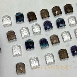 ควอตซ์สโมคกี้ธรรมชาติรูปผีสำหรับฮาโลวีน แกะสลักด้วยมือ หินคริสตัลรูปผีสำหรับทำเครื่องประดับ - Product Image 2