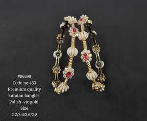 Brazalete de oro Kundan victoriano, brazalete Kundan de latón, diseño Kundan para mujer, joyería para bodas y fiestas. - Product Image 2