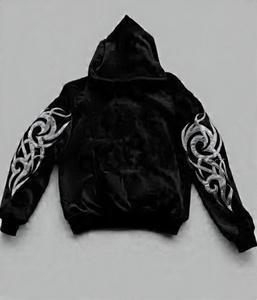 Sudadera con Capucha Oversize para Hombre, Lavado Ácido, Color Granate, Estampado de Letras en la Manga, Estilo Urbano, 100% Algodón, Servicio OEM - Product Image 6