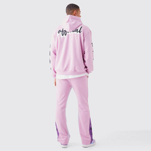100% Cotton Custom Stone Acid Wash Sweat Suits Oversized Distressed <b>Embroidery</b> Full Hoodies and TrackSuit <b>Set</b> - Product Image 2