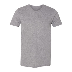 เสื้อยืดคอวีผ้าฝ้ายแท้ 100% สำหรับผู้ชาย ออกกำลังกาย ใส่สบาย ขายดีช่วงซัมเมอร์ เสื้อยืดคอวีผ้าถัก - Product Image 2