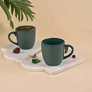 <b>Set</b> of 4 Earthy Pine Green Ceramic <b>Tea</b> <b>Cups</b> - Product Image 2