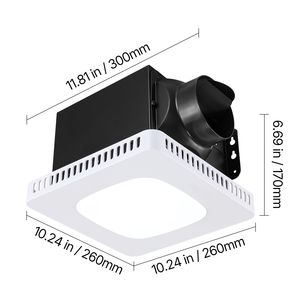 Ventilatore da Bagno con Luce LED, 80 110 130 CFM, Tre Velocità, Tre Temperature di Colore, 1.5 Sones, Bassa Rumorosità, Motore AC Premium - Product Image 2