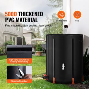 Serbatoio Pieghevole per Acqua Piovana da 250 L (66 Galloni) in PVC, Sistema Portatile di Raccolta Acqua con Rubinetti per Fusti e Barili - Product Image 3
