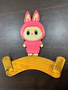 Plaque de porte artisanale en bois pour enfant, décoration murale de dessin animé, nom de l'enfant, intarsia, artisanat du bois, souvenir - Product Image 3