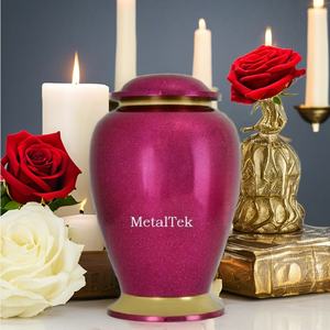 Urnas de cremación rosa para cenizas, urnas funerarias decorativas de recuerdo de Metal de aluminio de Color personalizado, precio al por mayor, tarros de entierro de Metal - Product Image 6