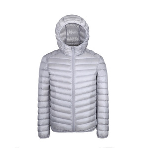 Men's Ultra-<b>Light</b> Canvas Hooded Puffer <b>Jacket</b> Stand Collar Windproof Coat Olive Green for Winter High Street Style Front Logo - Product Image 5