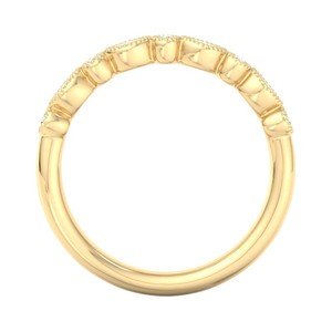 Anillo Vintage con Diamantes Cultivados en Laboratorio, Corte Marquesa y Redondo, con Banda Milgrain, Oro de 14K/18K, Anillo Apilable para Boda o Aniversario - Product Image 5