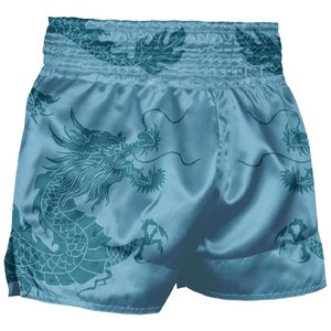 Shorts de Muay Thai con diseño personalizado, tela satinada, transpirable, ligero, para entrenamiento en el gimnasio, cintura elástica, para hombres y mujeres - Product Image 6