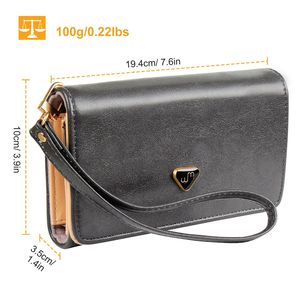 Cartera de Mano de Cuero PU para Mujer con 4 Ranuras para Tarjetas, 3 Compartimentos para Billetes, 1 Bolsillo para Monedas, Monedero y Tarjetero - Product Image 5