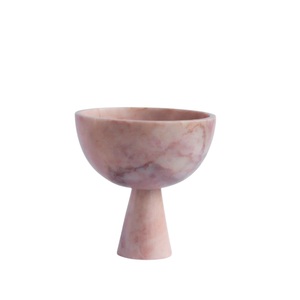 Cuenco de mármol blanco de estilo moderno, tallado a mano, con pedestal, para frutas, centro de mesa decorativo para la mesa del hogar. - Product Image 4