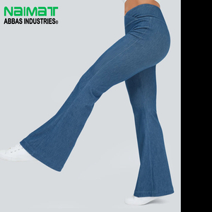 Jeans de Mezclilla de Cintura Alta para Mujer, Corte Ajustado, Estilo Campana, Tela Elástica de Algodón, Pantalones de Mezclilla Casuales a la Moda - Product Image 1