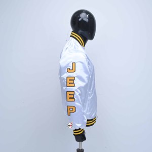 Chaqueta Varsity Blanca Más Vendida, Estilo Preppy para Hombre, Letras Bordadas en la Parte Delantera, Corte Regular, Ropa Casual de Otoño con Servicio OEM - Product Image 4