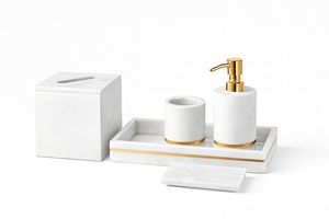Styling upscale bathroom decor designer bathroom <b>set</b> vanity counter top organiser sophisticated bathroom accessories premium <b>set</b> - Product Image 2