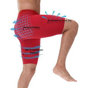 Pantalones Cortos Deportivos de Compresión para Hombre, Color Rojo Sólido, Ajuste Elástico para Gimnasio, Correr, Ciclismo y Entrenamiento - Product Image 4
