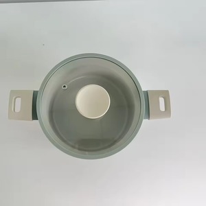 Casserole en céramique bleu clair à motif moyen-oriental moderne, revêtement antiadhésif, compatible induction, passe au lave-vaisselle, avec couvercle en verre - Product Image 4
