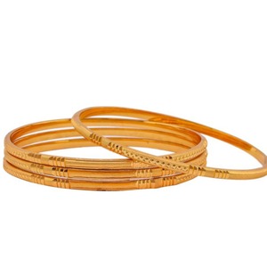 Trendy Gold Plated Bangle <b>Bracelet</b> Traditional Textured Pattern Metal Craft Jewelry for Women Ethnic Festival Wear <b>Set</b> Design - Product Image 4