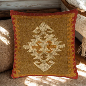Modern Square Hand Woven 100% Organic Jute Outdoor Living Room Home Hotel Decor Sofa Cushion - Product Image 1