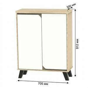 Modern 25_0049 2-Door 4-Tier Shoe <b>Cabinet</b> Curved <b>Corner</b> Panel Entryway Organizer Freestanding Storage - Product Image 2