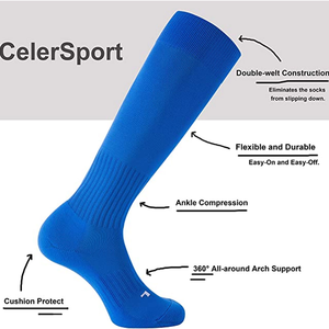 Men's Athletic Knee High Tube Crew Socks American Soccer Socks Anti-Slip Feature Bulk Long Solid Snag Resistance <b>Football</b> Socks - Product Image 4