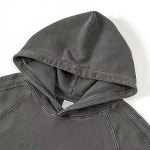 Survêtement unisexe grande taille coupe évasée 2-en-1 à capuche imprimé délavé en mélange de coton coupe-vent respirant style urbain hiver OEM - Product Image 5