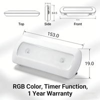 Lumière LED pour armoire à télécommande, émission de couleur RVB, minuterie, capteur de mouvement, alimentée par batterie, 100 lumens, éclairage de 3 heures, placard