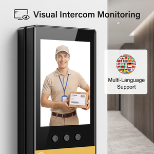 Serrure intelligente à reconnaissance faciale 7-en-1, en aluminium, avec déverrouillage à distance WiFi <span class=keywords><strong>Cloud</strong></span>, interphone visuel, sécurité pour la maison et le bureau, Tuya - Product Image 5