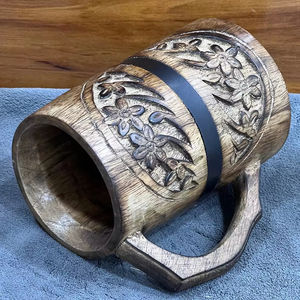 Personalizar Tazas de madera Jarra de cerveza para beber respetuoso con el medio ambiente Ideas de regalo únicas Tazas DE MADERA DE LA India - Product Image 1