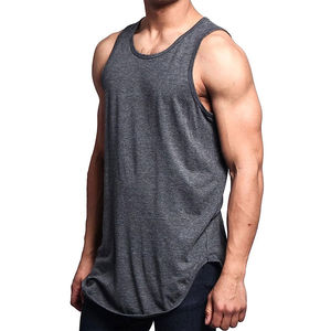 Breathable Tank <b>Tops</b> Gym Fitness Vest Men's Clothing <b>Plus</b> <b>Size</b> Cotton Polyester Striped Design Crewneck - Product Image 3