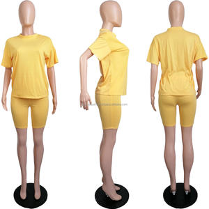 Conjunto corto de 2 piezas de verano de alta calidad para mujer, conjunto de ropa de mujer, Camisa ajustada y conjunto corto para mujer - Product Image 6