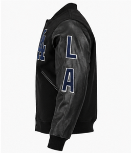 Wholesale Custom Letterman <b>Jacket</b> Women's Vintage Varsity Baseball <b>Jacket</b> Leather Sleeves Embroidery Cotton Knitted Fabric - Product Image 4