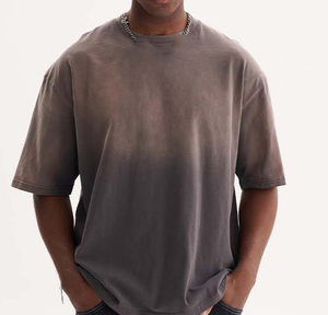 Wholesale <b>Men</b> Streetwear Cotton Acid Wash Hip Hop T <b>Shirt</b> Vintage Custom Logo Printed Washed Fashion <b>Shirts</b> - Product Image 2