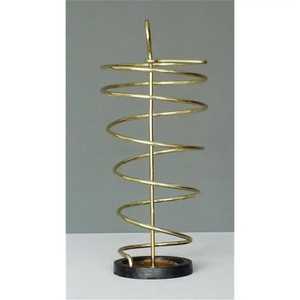 Porte-parapluie cylindrique moderne en métal noir à lattes métalliques, support pour bâtons et cannes, organisateur de rangement pour entrée, vente en gros - Product Image 5
