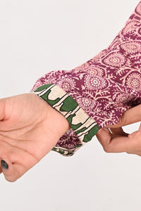 Robe pour femmes à imprimé floral en coton, col en V, manches longues, décontractée, mode estivale, taille ajustable, style bohème, robe tendance pour femmes - Product Image 6