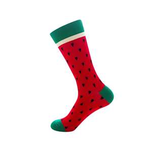 Chaussettes de sport, service OEM, chaussettes en coton de haute qualité, logo personnalisé, design unisexe, chaussettes fantaisie colorées pour femmes et hommes, motif pastèque - Product Image 1