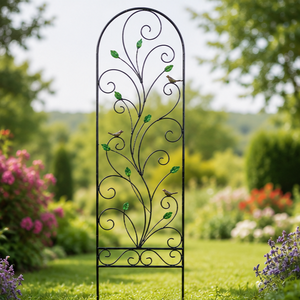Enrejado Decorativo de Metal para Jardín con Diseño de Pájaro y Hojas, Soporte para Plantas de Exterior, Estaca de Jardín de Hierro Resistente al Óxido para Enredaderas - Product Image 4