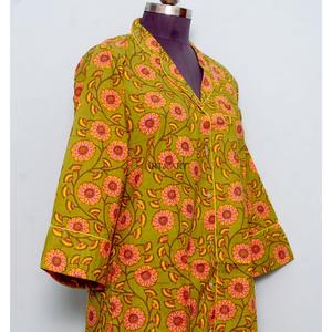 Ensemble robe moulante bohème en coton pour femme, longueur genou, avec chemise imprimée florale, taille naturelle, boutons tissés, nettoyage à sec - Product Image 4